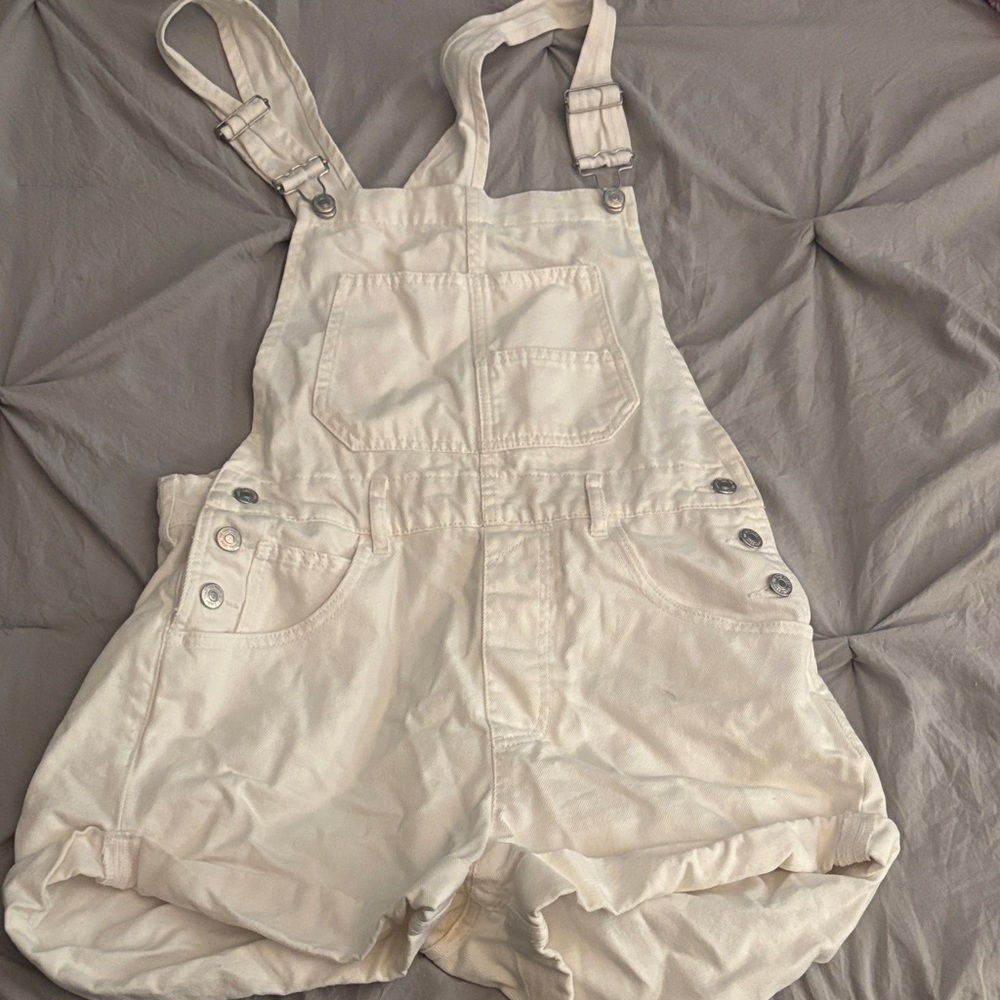 FREE PEOPLE Cream Overalls